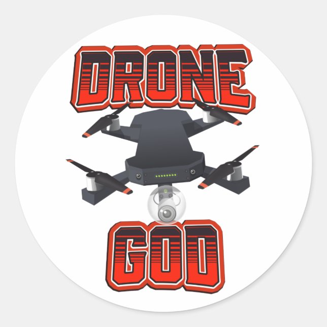 Adesivo Redondo Logotipo de Deus do Drone (Frente)