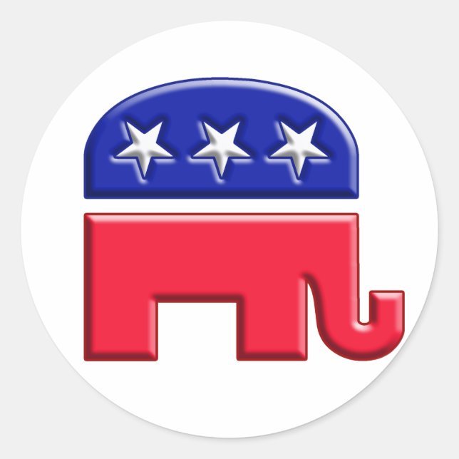 Adesivo Redondo Logotipo de elefante GOP (Frente)