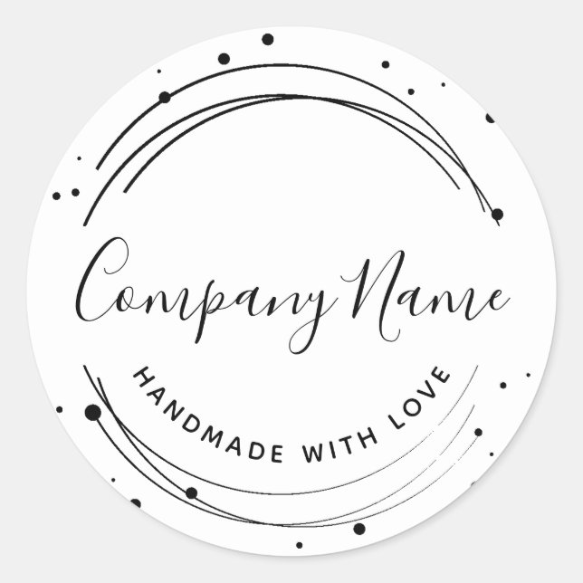 Adesivo Redondo Logotipo de empresa personalizado circular Elegant (Frente)