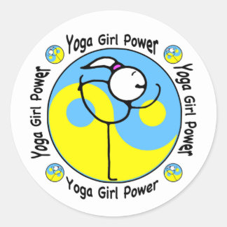 Adesivo Redondo Logotipo de energia da Yoga Girl