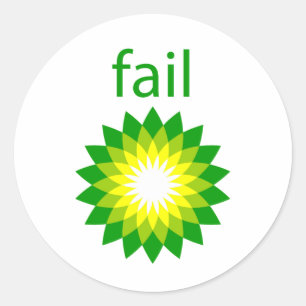 Adesivo Redondo Logotipo de falha do Derramar BP Oil