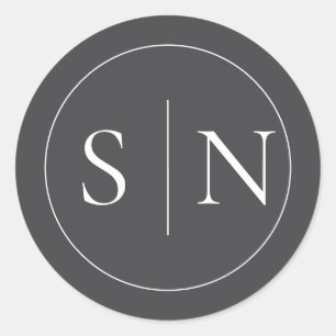 Adesivo Redondo Logotipo de Fornecedor de Casamento Preto e Branco