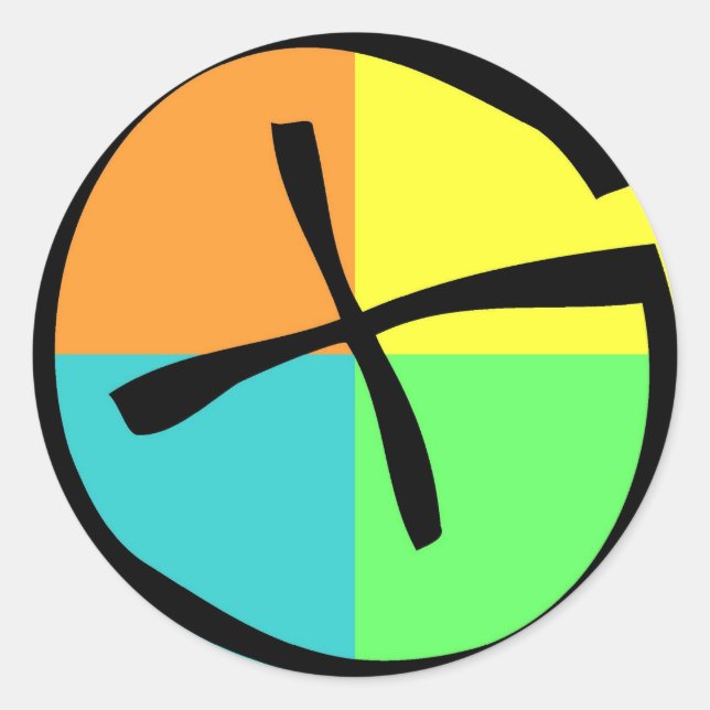 Adesivo Redondo Logotipo de Geocaching (Frente)