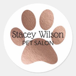 Adesivo Redondo Logotipo de impressão de caminho Dourado rosa na e