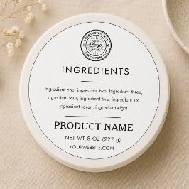 Adesivo Redondo Logotipo de Ingredientes Rótulo de Produto Profiss