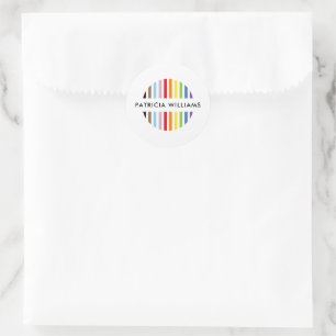 Adesivo Redondo logotipo de listra minimalista moderno orgulho arc
