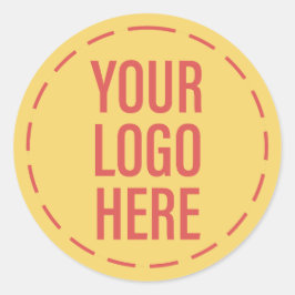 Adesivo Redondo Logotipo de Marca do Tema Amarelo Sunny Beach