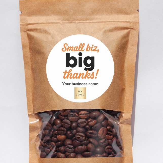 Adesivo Redondo Logotipo de negócios agradecido (Criador carregado)