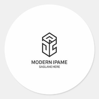 Adesivo Redondo Logotipo de negócios moderno minimalista preto e b