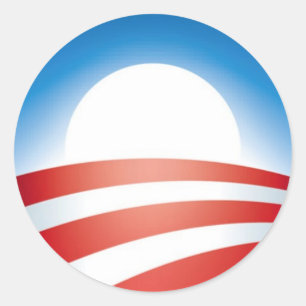 Adesivo Redondo Logotipo de Obama