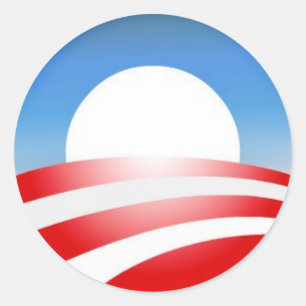 Adesivo Redondo Logotipo de Obama