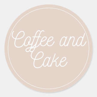 Adesivo Redondo Logotipo de Padaria de Café e Bolo