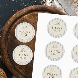 Adesivo Redondo Logotipo de padaria em granalha azul-serrilhado