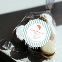 Logotipo de Padaria Listras Rosa e Verde Preppy Ob