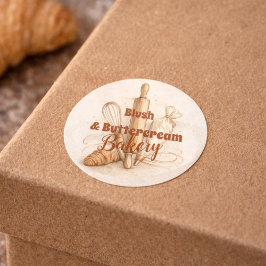 Adesivo Redondo Logotipo de Padaria Marca de Loja de Pastelaria