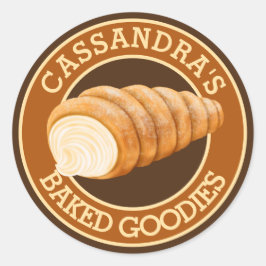 Adesivo Redondo Logotipo de padaria pastelaria creme de buzina
