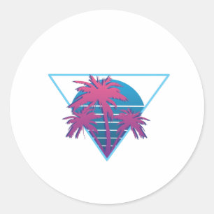 Adesivo Redondo Logotipo de Palmeiras Retrô