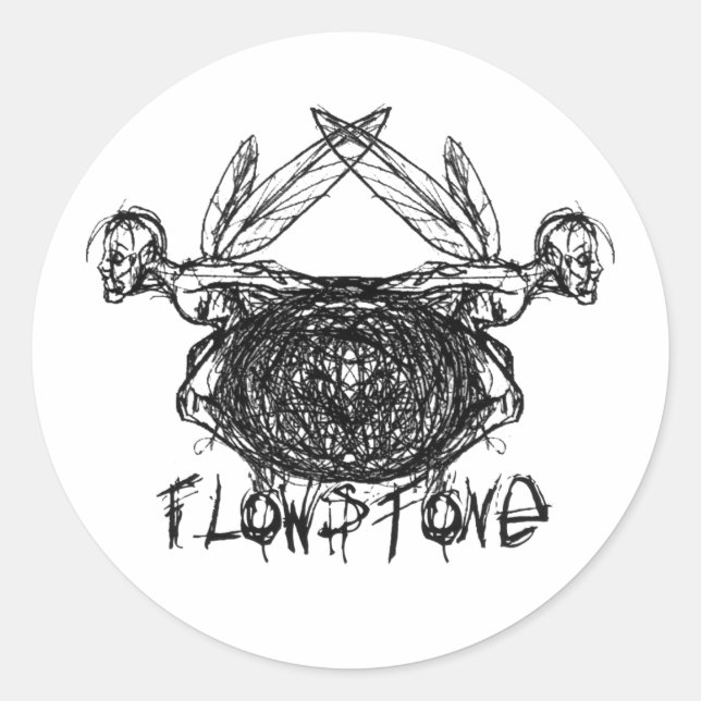 Adesivo Redondo Logotipo de pixações gráficas Fllowstone (Frente)