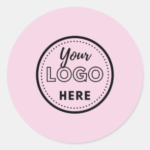 Adesivo Redondo Logotipo de promoção rosa minimalista de marca pro