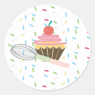 Adesivo Redondo Logotipo de Raspadinha de Cupcake Recompensa