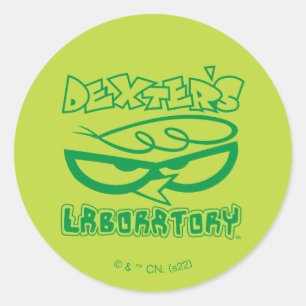 Adesivo Redondo Logotipo de rosto do laboratório do Dexter