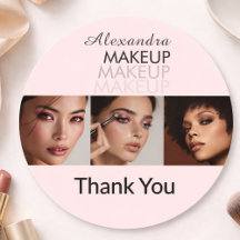 Logotipo de Roteiro Rosa Corado Foto Maquiagem Obr