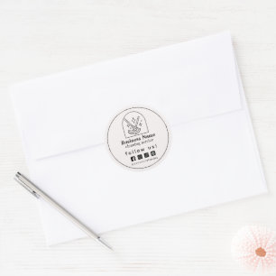 Adesivo Redondo Logotipo de Serviços de Limpeza de Casa Minimalist