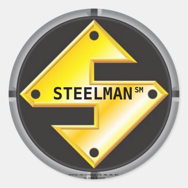 ADESIVO REDONDO LOGOTIPO DE STEELMAN (Frente)