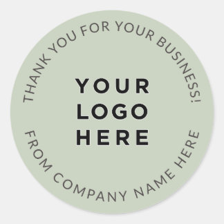 Adesivo Redondo Logotipo de sua empresa Simples sábio Verde Obriga