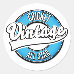Adesivo Redondo logotipo de todos os astros vintage do críquete