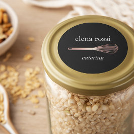 Adesivo Redondo Logotipo de uísque Rosa Dourado Faux | Criador de 