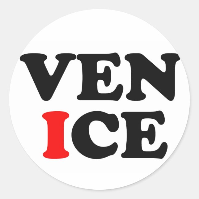 ADESIVO REDONDO LOGOTIPO DE VENICE (Frente)