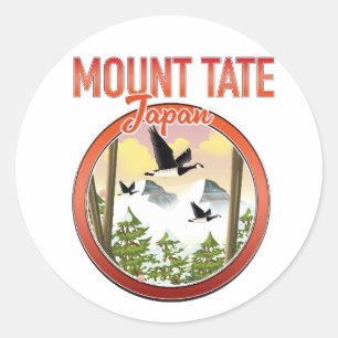 Adesivo Redondo logotipo de viagem ao Monte Tate Japão