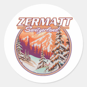 Adesivo Redondo logotipo de Zermatt suíça