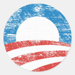 Adesivo Redondo Logotipo desvanecido de Obama