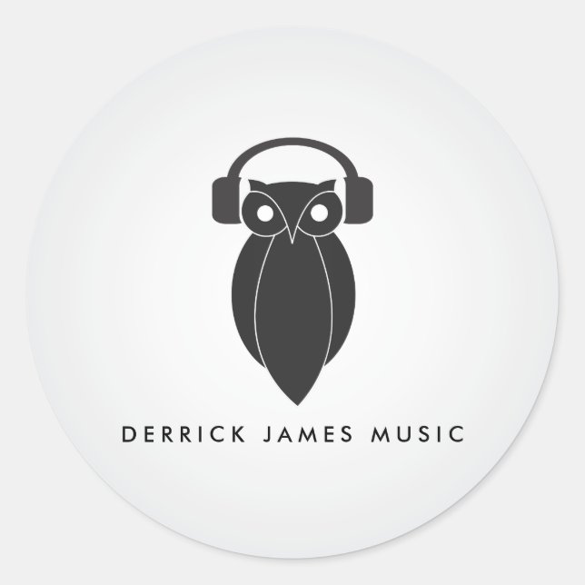 Adesivo Redondo Logotipo DJs, Banda, Músico (Frente)