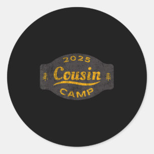 Adesivo Redondo Logotipo do Acampamento de Primos Vintage 2025 - F