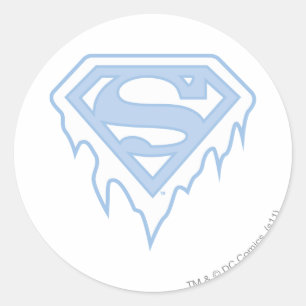 Adesivo Redondo Logotipo do azul de Supergirl