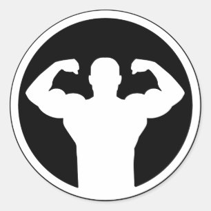 Adesivo Redondo Logotipo do Bodybuilding