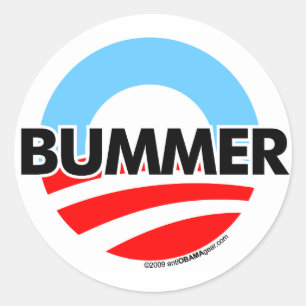 Adesivo Redondo Logotipo do Bummer de Obama O