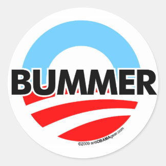 Adesivo Redondo Logotipo do Bummer de Obama O