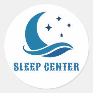 Adesivo Redondo 🌙 Logotipo do Centro de Sono para Clínica de Medi