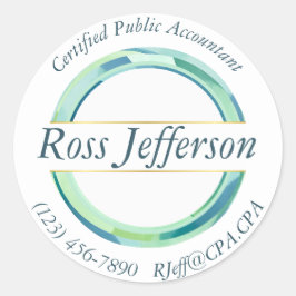 Adesivo Redondo Logotipo do círculo azul