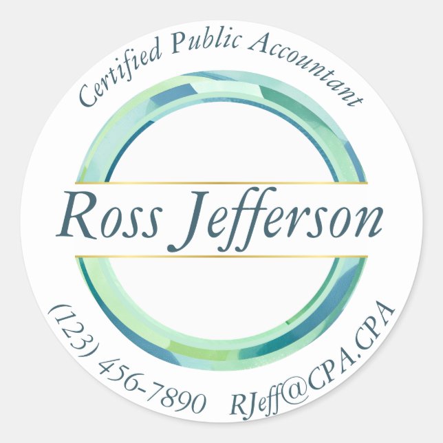 Adesivo Redondo Logotipo do círculo azul (Frente)