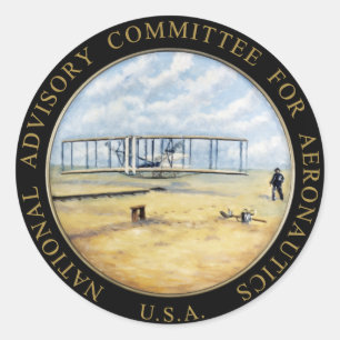 Adesivo Redondo Logotipo do Comitê Consultivo Nacional para Aeroná