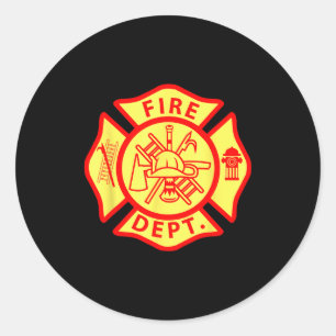 Adesivo Redondo Logotipo do Departamento de Bombeiros Símbolo Unif