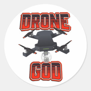 Adesivo Redondo logotipo do Drone God