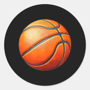 Adesivo Redondo Logotipo do esporte de basquetebol