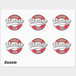 Adesivo Redondo logotipo do estilo Vintage da espanha Granada