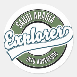 Adesivo Redondo logotipo do explorador da Arábia Saudita na aventu